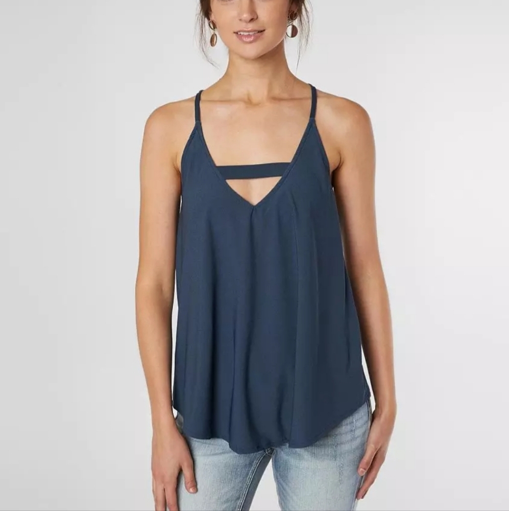 Daytrip Navy Blue Strappy Tank Top sz small